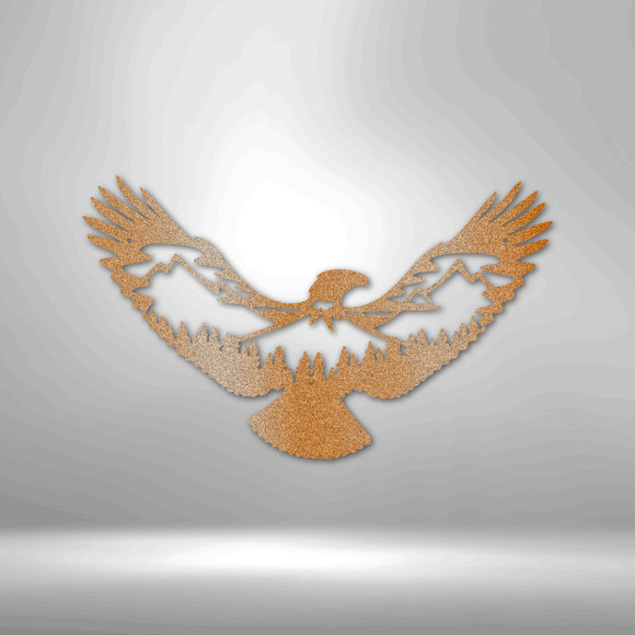 Eagle Flying Steel Sign Laser Cut Powder Coated Home & Office Metal Wall Decor M